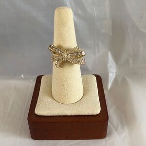 🔥 NEW Pretty Bird Adjustable 18k Yellow Gold Plated Ribbon Bow style Ring